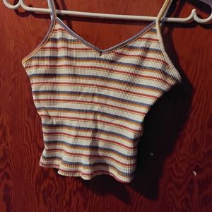 Shein cropped striped tank top size M